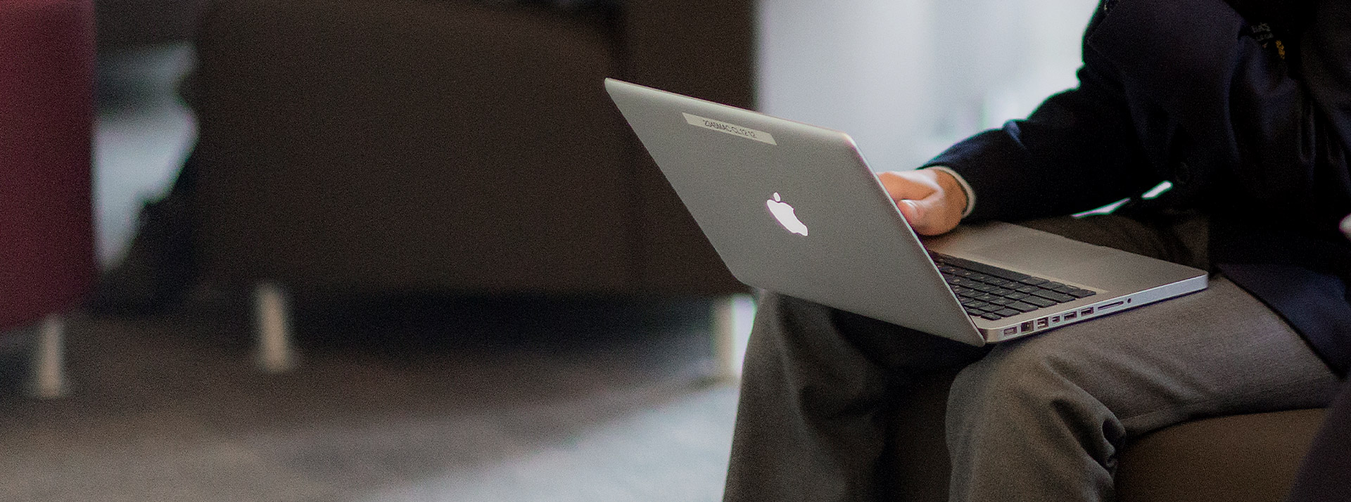 Student using his laptop in the classroom at St Columba’s Catholic College Springwood