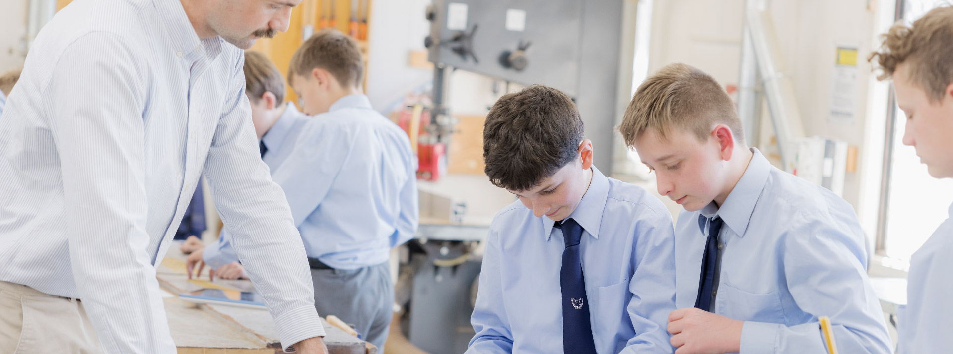 Students working together in the classroom at St Columba’s Catholic College Springwood