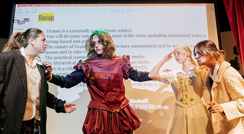 Students performing in drama class at St Columba’s Catholic College Springwood