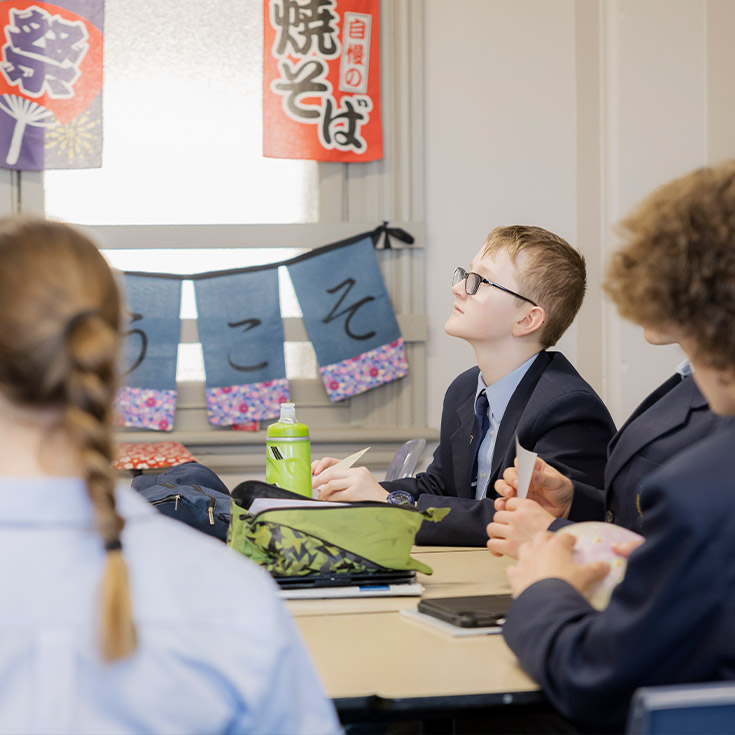 Students studying Japanese at St Columba’s Catholic College Springwood